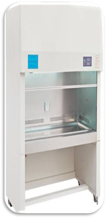 كبينة الأمان Safety Cabinet تستخدم هذه الكبينة لإجراء فحوصات لمواد تحتوي على ميكروبات خطيرة أو زراعة أي عينة تحتوي هذه الميكروبات وذلك لانها تقوم  بدور حاجز بين أخصائي التحاليل والمواد المعدية 